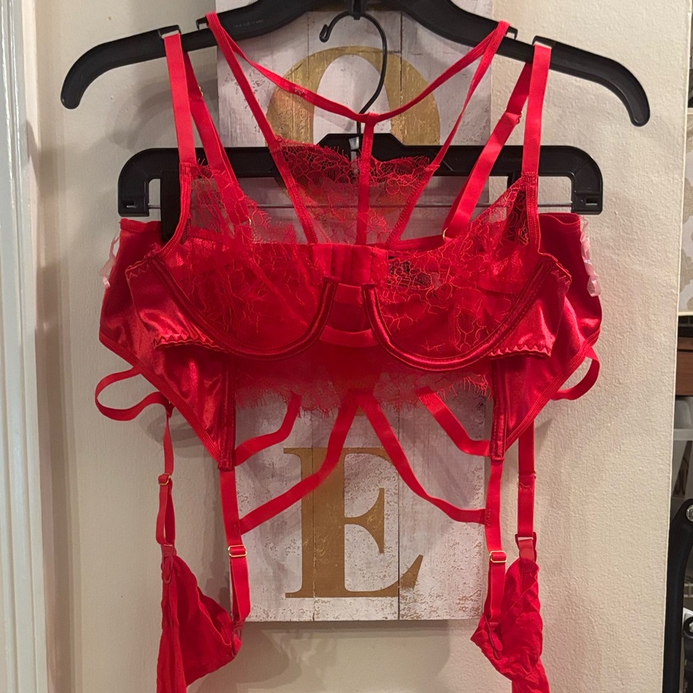 Escante Womens Lace & Satin Bra Set Style-23801H